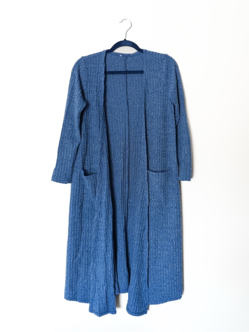 Lularoe Solid Blue Sarah Long Sleeve Ribknit Cardigan